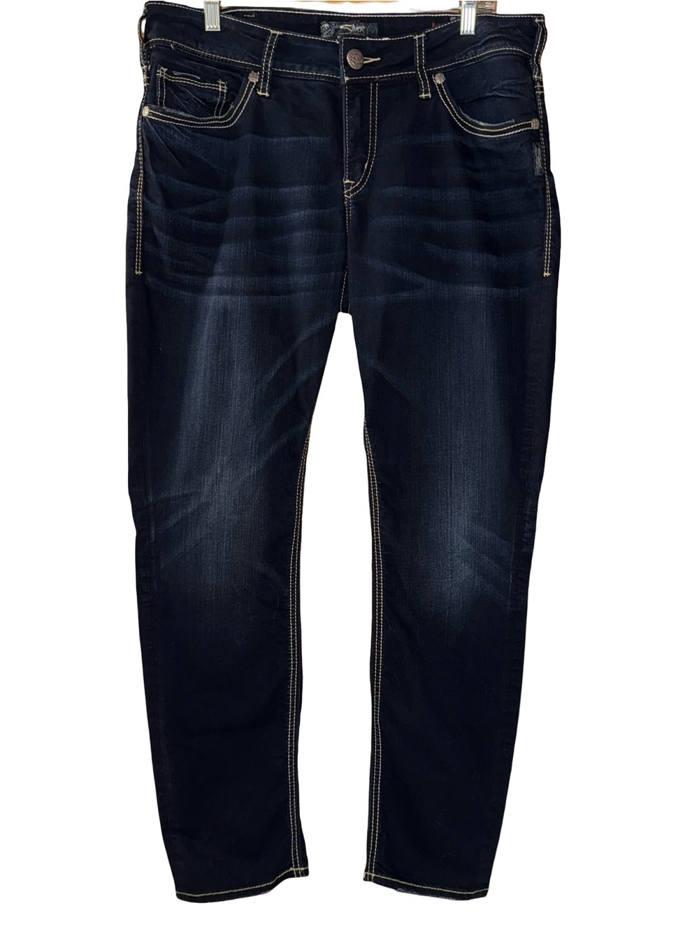 Silver Jeans Co Suki Mid Slim jeans dark wash indigo Super Stretch Sz 14